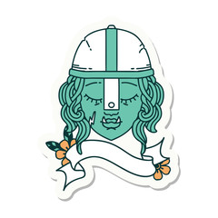 orc fighter character face sticker