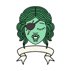 orc rogue character face with banner illustration