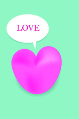 heart shaped speech bubble