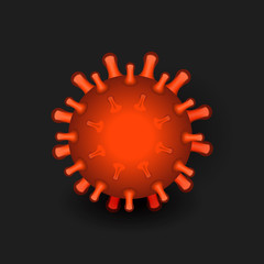 Covid-19 virus vector illustration on the black