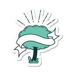 sticker of tattoo style tree