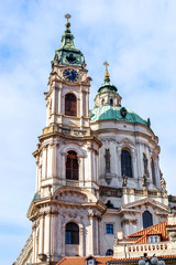 Fototapeta na wymiar St. Nikolas church in Prague.