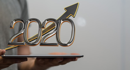 the 2020 business year up goals and  success illustration