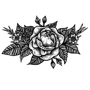 Blackwork flower Tattoo design