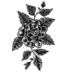 Blackwork flower Tattoo design