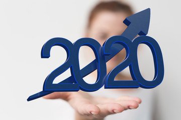 the 2020 business year up goals and  success illustration