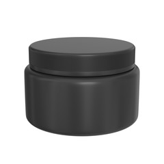 Black creme jar mockup. Cosmetic can template. 3d render