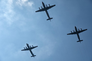RUSSIA - MAY 9, Russian military transport at the parade on annual Victory Day.
