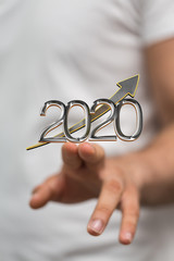 business year 2020 up goals and  success illustration
