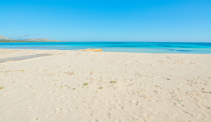 Fototapeta na wymiar White sand and blue sea in Stintino