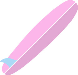 Summer elements. Vector flat surfboard.