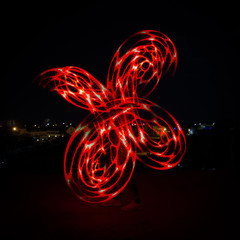 flame visualisation at night led pixels  