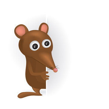 Vector of funny cartoon rat. Deratization and rodent extermination service concept