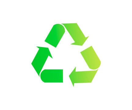 recycle symbol on white background minimalist