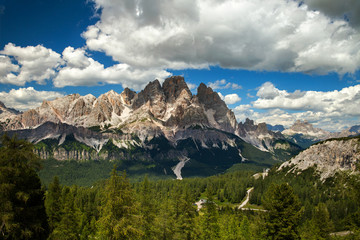 Summer mountains landscape in the Dolomites, Italy