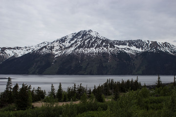 mountain lake in the morning