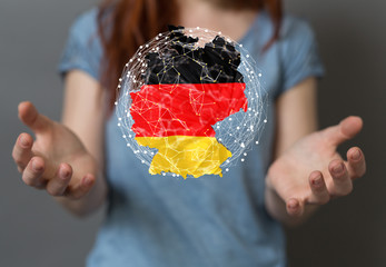 3D map of Germany. Map of Germany land
