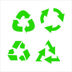 Recycle icon vector sign isolated color editable. Recycle Recycling symbol template for graphic and web design on white background