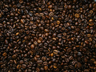 background a large number of coffee beans