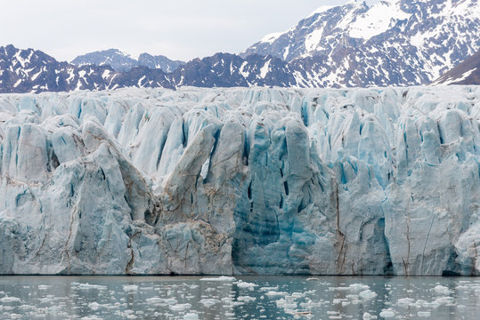 Glacier on Svalbard, Arctic - view from expedition vessel