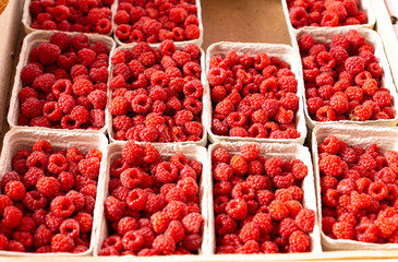 Bunch of Fresh Raspberries