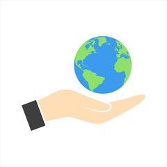 globe with location icon on a white background