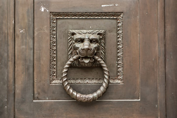 Lion antique door knocker.