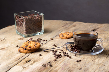 A cup of coffee on a table