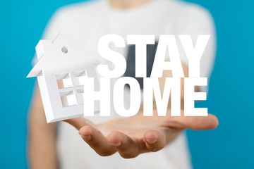 Stay home digital stay safe 3d.