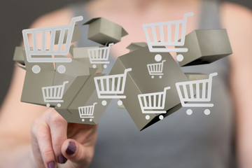 Transport Cardboard boxes, logistics and delivery concept digital  3d.