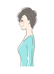 Fototapeta premium 笑顔な女性の横顔