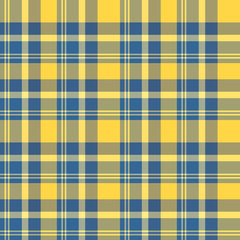 Seamless pattern in interesting dark blue and yellow colors for plaid, fabric, textile, clothes, tablecloth and other things. Vector image.