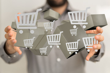 Transport Cardboard boxes, logistics and delivery concept digital  3d.