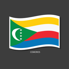 Comoros flag Vector waving with flags.