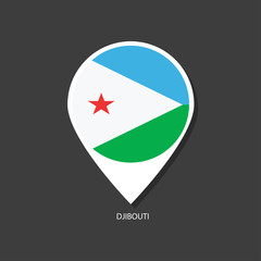 Djibouti flag Vector marker with flags.