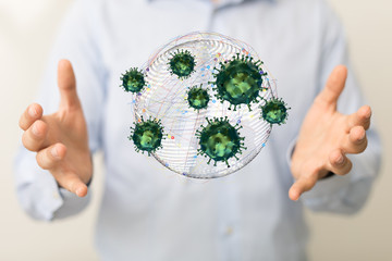 Virus abstract background. protection Genetics Bacteriological Microorganism..