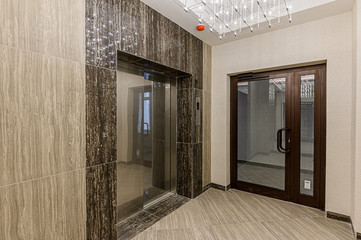 Russia, Moscow- December 15, 2019: interior room apartment public place, house entrance. doors, walls, corridors staircase