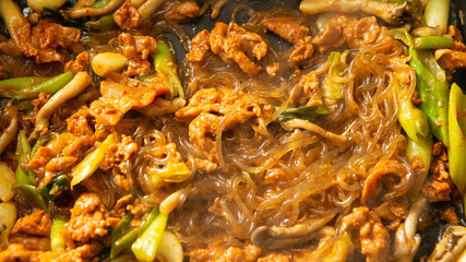 Obraz na płótnie Canvas Korean spicy stir fried pork 