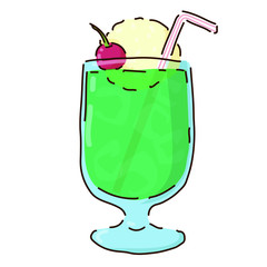 純喫茶　飲み物　クリームソーダ