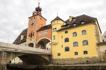 REGENSBURG,BAVARIA, Germany : View of unesco heritage and historic bavarian city Regensburg in Germany.