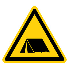 Warning Camping Area, Vector Illustration, Isolate On White Background Label. EPS10