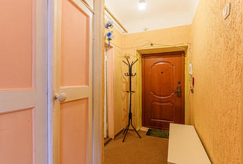 Russia, Moscow- December 15, 2019: interior room apartment modern bright cozy atmosphere. general cleaning, home decoration, preparation of house for sale