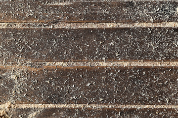 Background of wooden boards with sawdust