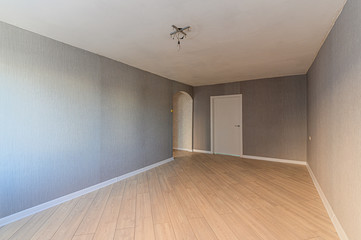 Russia, Moscow- December 15, 2019: interior bright empty room without furniture