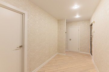 Russia, Moscow- December 15, 2019: interior bright empty room without furniture