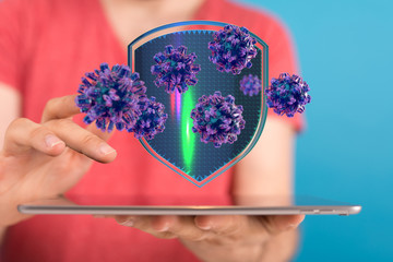 flu virus attack digital 3d  epidemic.