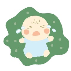 泣いている赤ちゃんのイラスト