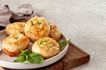 Homemade Cheese Muffin with Basil