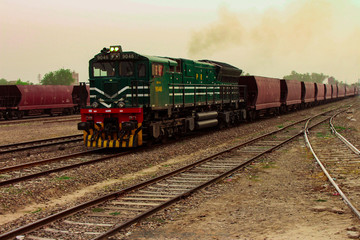 Fototapeta premium A train on the rail track