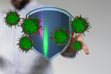 Coronavirus abstract background. protection Genetics Bacteriological Microorganism..